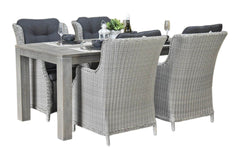 Cancun-Darwin Tuinset 4 Personen - Acacia / Light Kobo Grey