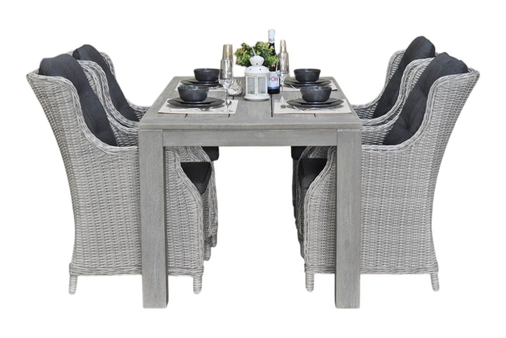 Cancun-Darwin Tuinset 4 Personen - Acacia / Light Kobo Grey