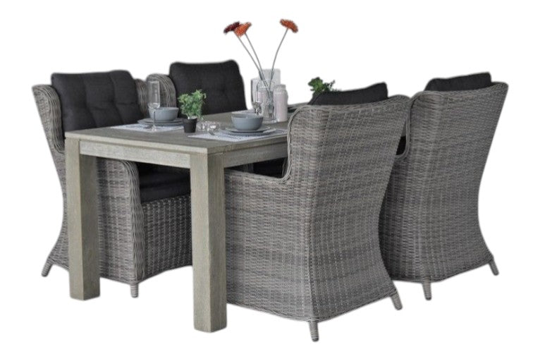 Cancun-Delano Tuinset 4 Personen - Natural Grey