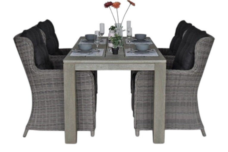 Cancun-Delano Tuinset 4 Personen - Natural Grey