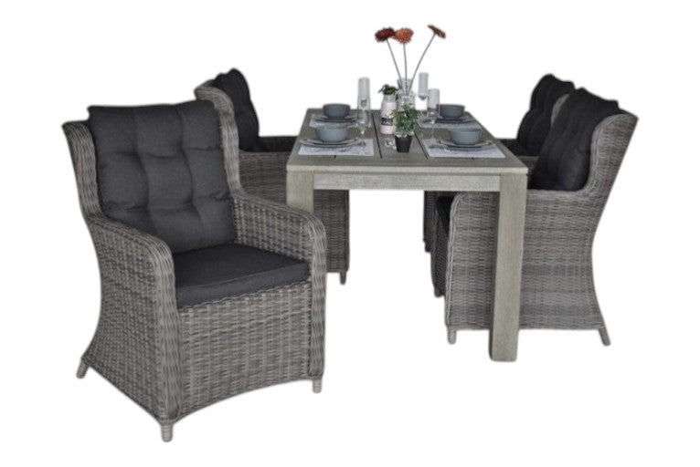Cancun-Delano Tuinset 4 Personen - Natural Grey