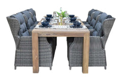 Cancun-Barcelona verstelbare Tuinset 6 Personen - Acacia / Teak