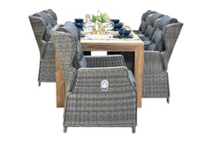 Cancun-Barcelona verstelbare Tuinset 6 Personen - Acacia / Teak