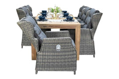 Cancun-Barcelona verstelbare Tuinset 6 Personen - Acacia / Teak