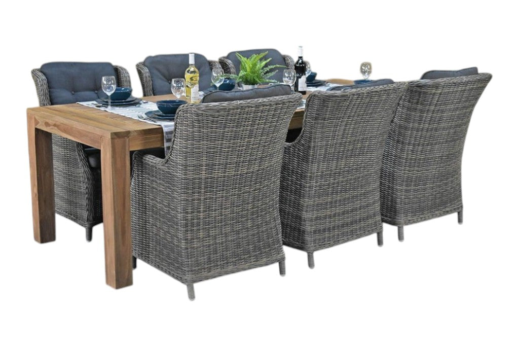 Cancun-Darwin Tuinset 6 Personen - Teak / Kobo Grey
