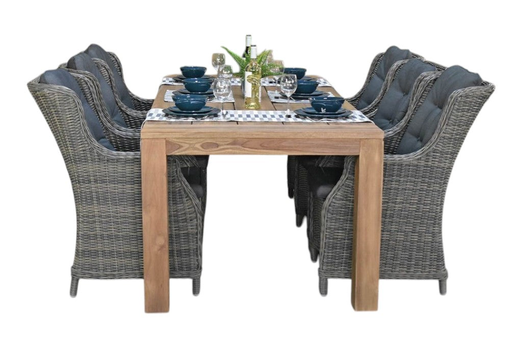 Cancun-Darwin Tuinset 6 Personen - Teak / Kobo Grey