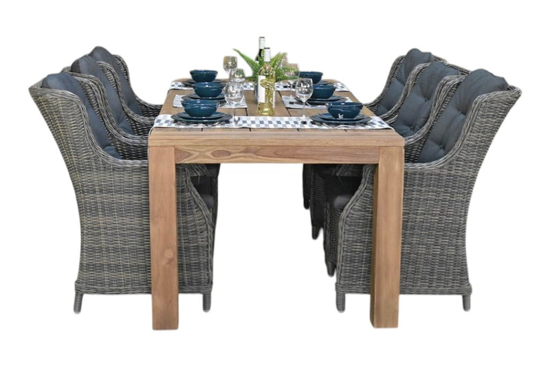 Cancun-Darwin Tuinset 6 Personen - Teak / Kobo Grey
