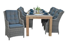 Cancun-Darwin Tuinset 6 Personen - Teak / Kobo Grey
