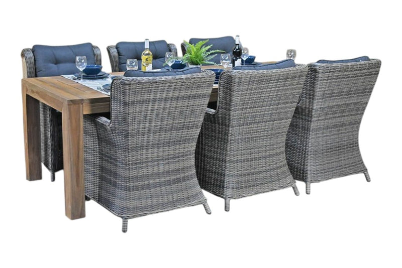 Cancun-Delano Tuinset 6 Personen - Teak / Kobo Grey
