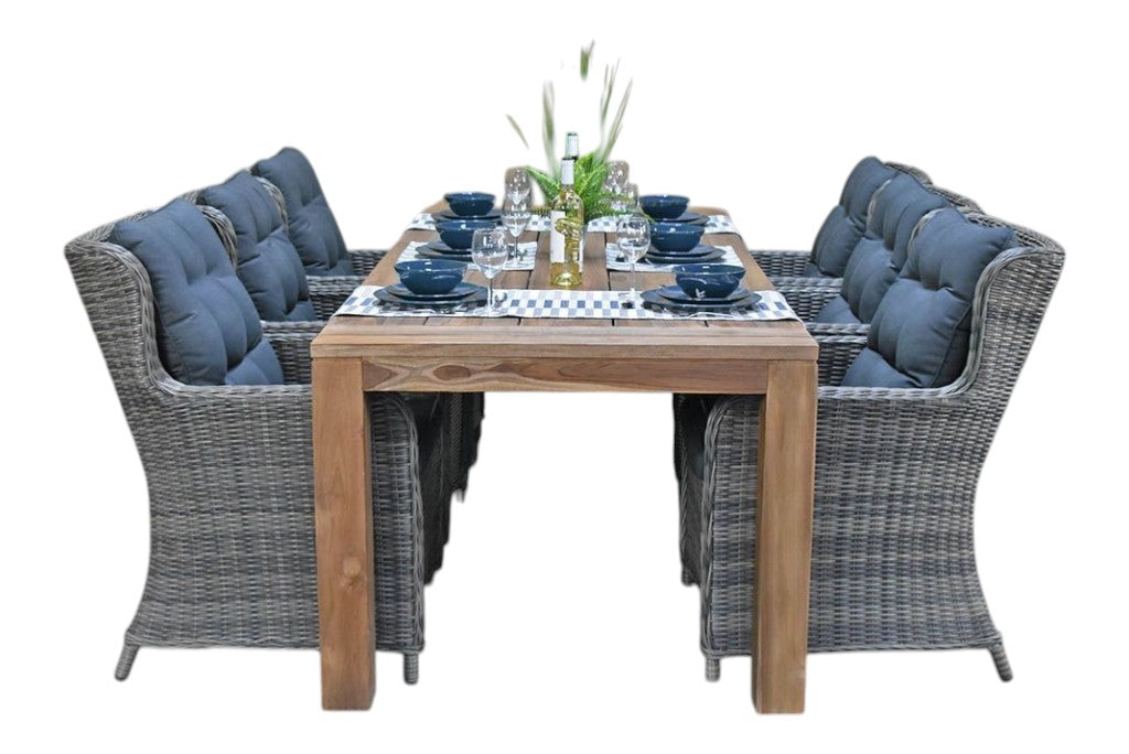 Cancun-Delano Tuinset 6 Personen - Teak / Kobo Grey