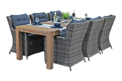 Cancun-Delano Tuinset 6 Personen - Teak / Kobo Grey