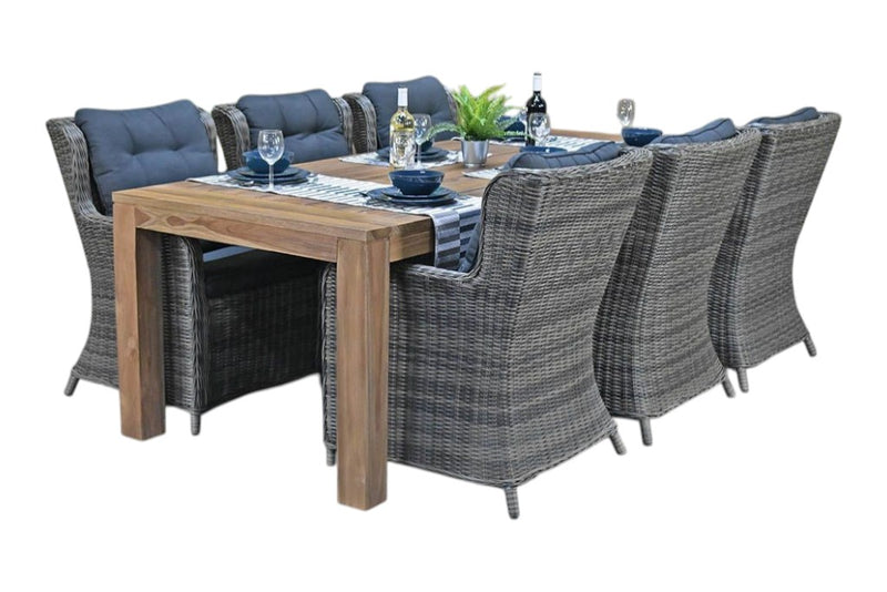 Cancun-Delano Tuinset 6 Personen - Teak / Kobo Grey