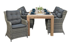 Cancun-Delano Tuinset 6 Personen - Teak / Kobo Grey