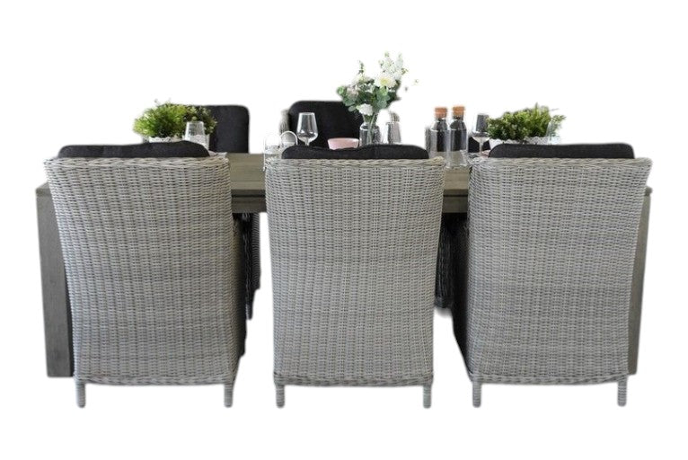 Cancun-Darwin Tuinset 6 Personen - Acacia / Light Kobo Grey