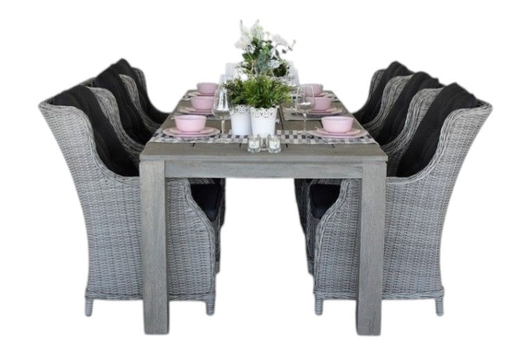 Cancun-Darwin Tuinset 6 Personen - Acacia / Light Kobo Grey