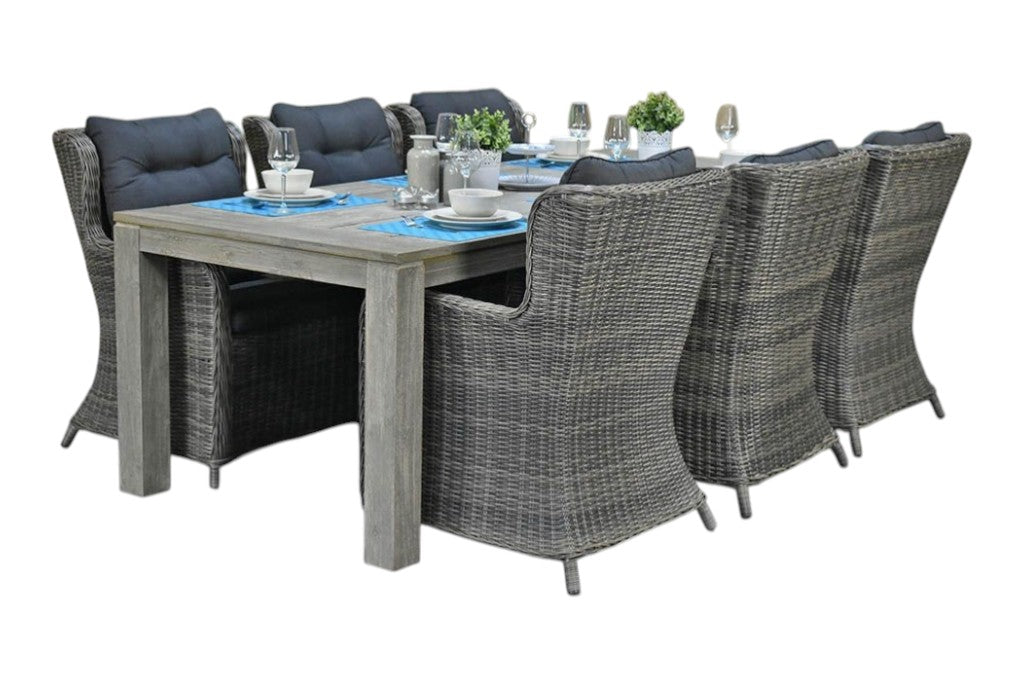 Cancun-Delano Tuinset 6 Personen - Acacia / Kobo Grey