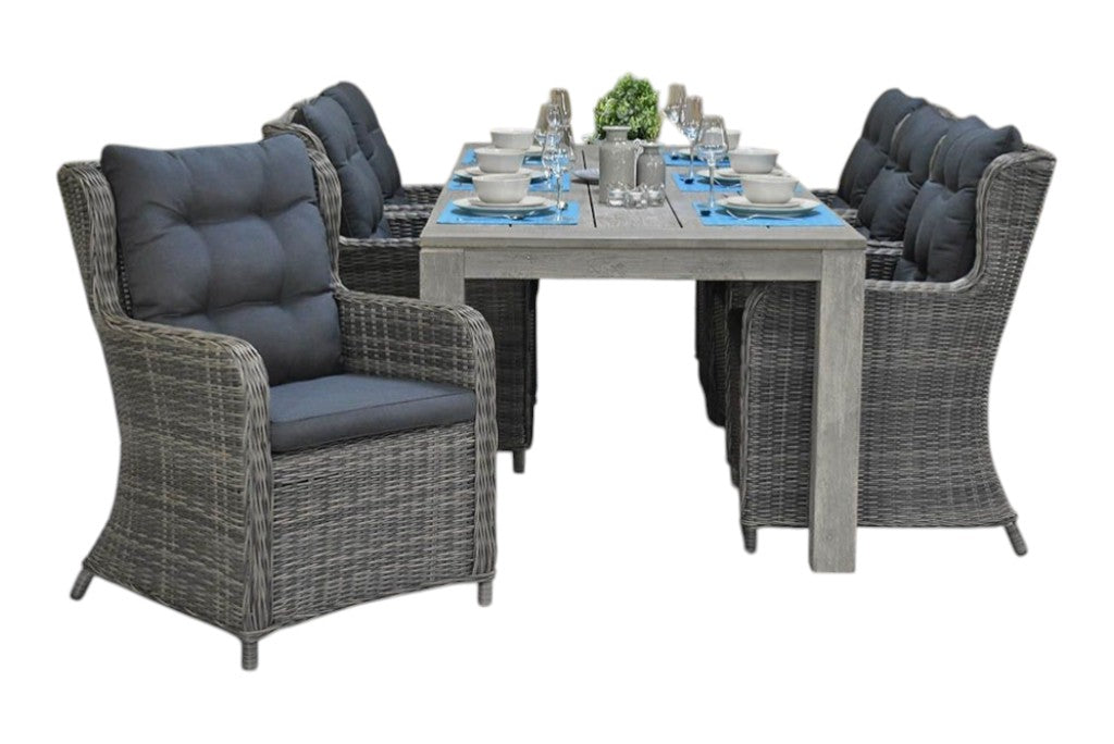 Cancun-Delano Tuinset 6 Personen - Acacia / Kobo Grey