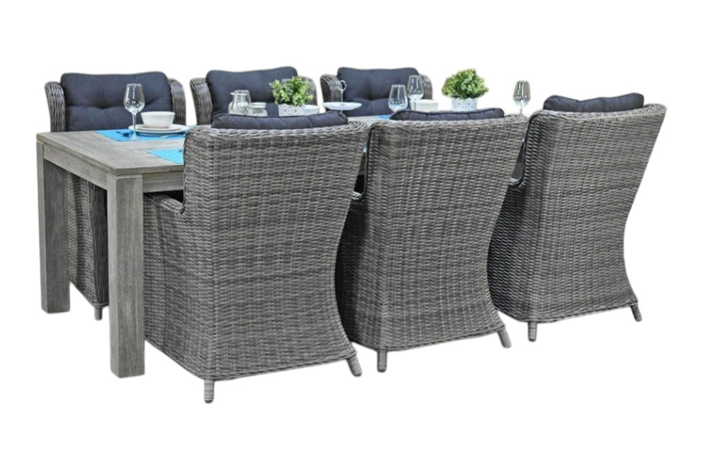 Cancun-Delano Tuinset 6 Personen - Acacia / Natural Grey