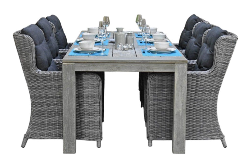 Cancun-Delano Tuinset 6 Personen - Acacia / Natural Grey