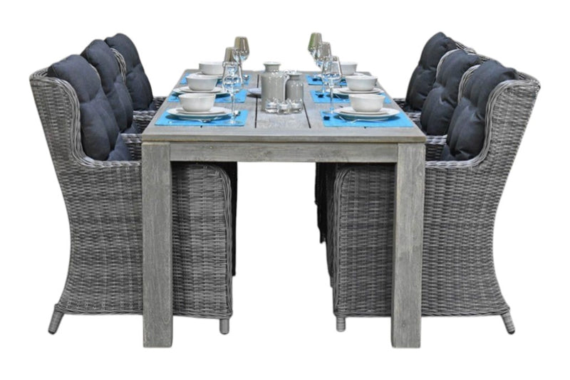 Cancun-Delano Tuinset 6 Personen - Acacia / Natural Grey