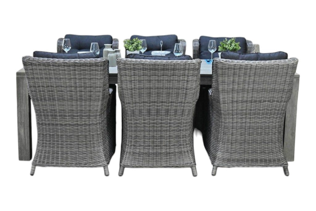 Cancun-Delano Tuinset 6 Personen - Acacia / Natural Grey