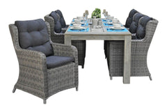Cancun-Delano Tuinset 6 Personen - Acacia / Natural Grey