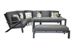 Carini Hoek Loungeset - Black / Hoge tafel