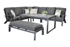Carini Hoek Loungeset - Black / Hoge tafel
