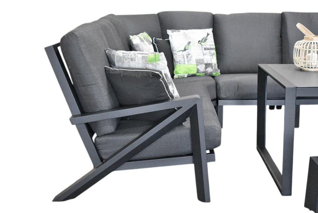 Carini Hoek Loungeset - Black / Hoge tafel
