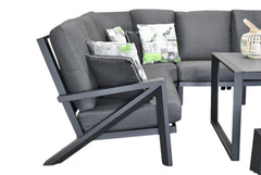Carini Hoek Loungeset - Black / Hoge tafel