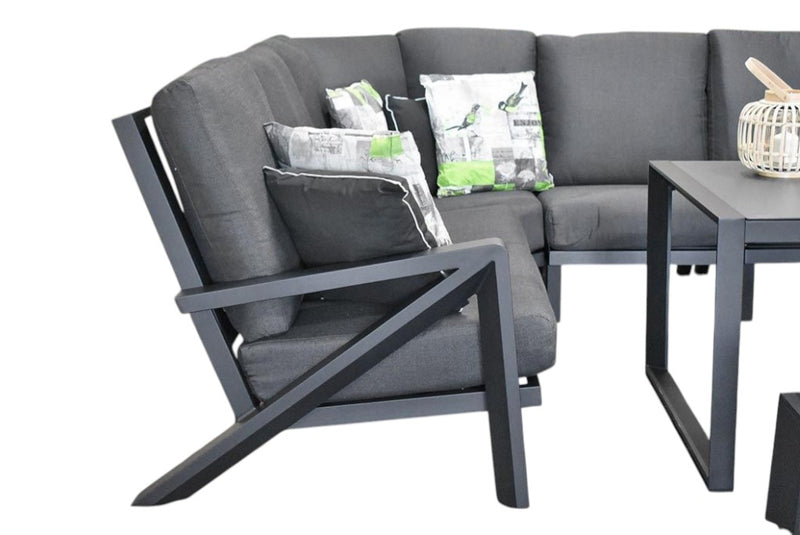 Carini Hoek Loungeset - Black / Hoge tafel