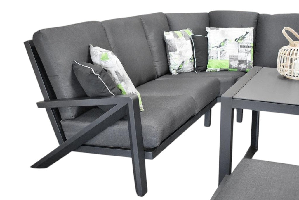 Carini Hoek Loungeset - Black / Hoge tafel