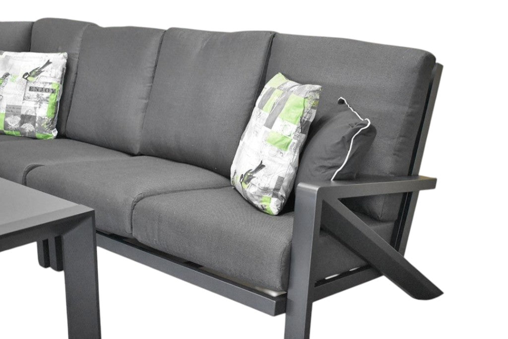 Carini Hoek Loungeset - Black / Hoge tafel