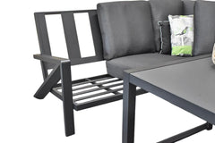 Carini Hoek Loungeset - Black / Hoge tafel