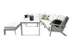 Carini Hoek Loungeset - White / Hoge tafel