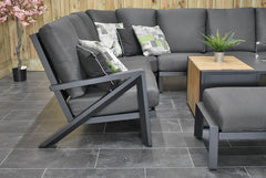 Carini Hoek Loungeset - Black / Vuurtafel