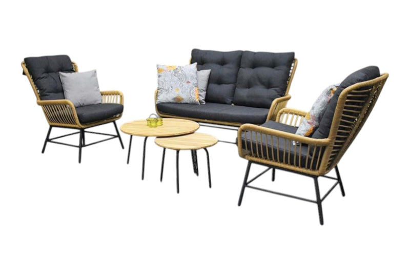 Carlton Loungeset 2-zits + 2 stoelen - Teak / Bamboo