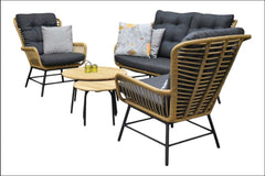 Carlton Loungeset 2-zits + 2 stoelen - Teak / Bamboo
