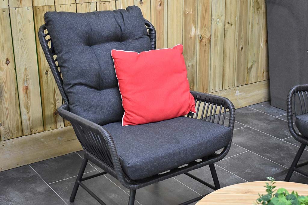 Carlton loungeset 3-zits Charcoal teak - wicker detail - Outnest