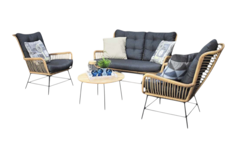 Carlton Loungeset 2-zits + 2 stoelen - Bamboo / Bamboo