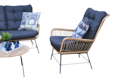 Carlton Loungeset 2-zits + 2 stoelen - Bamboo / Bamboo