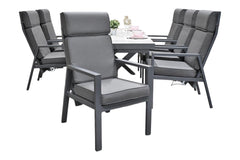 Costana-Birmingham Verstelbare Tuinset 6 Personen - Keramisch blad / Dark Grey