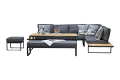 Dallas Hoek Loungeset - Dark Grey / Links