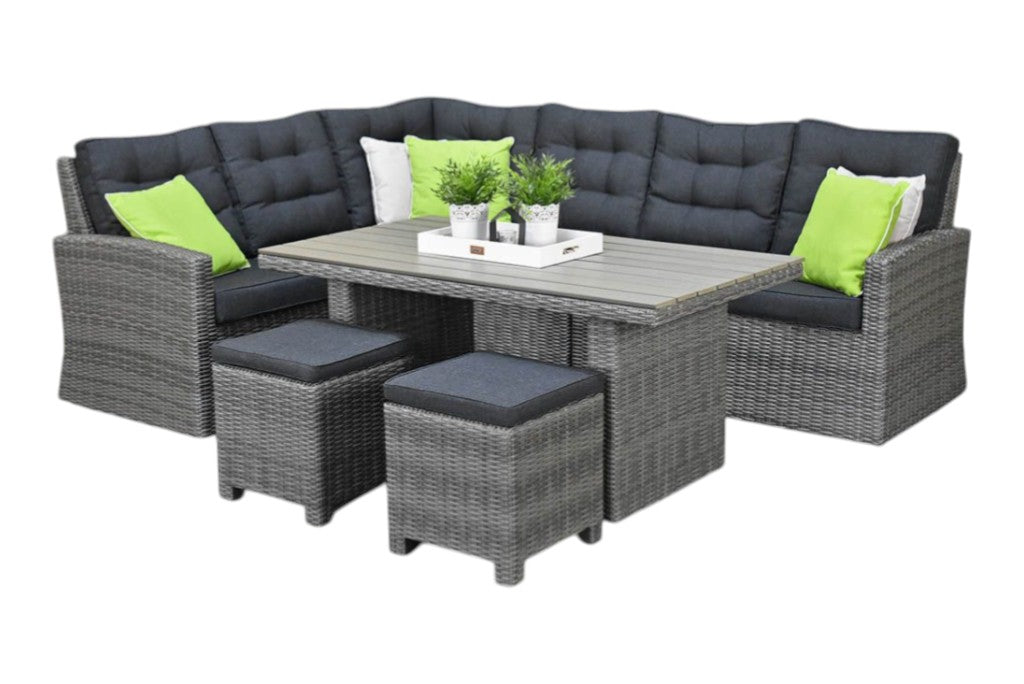 Denver Dining Loungeset - Natural Grey / Polywood