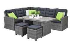 Denver Dining Loungeset - Natural Grey / Polywood