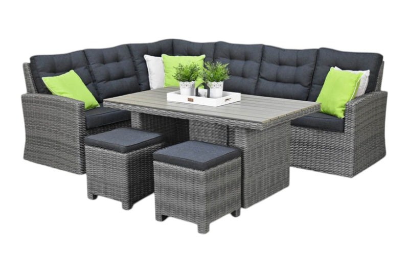 Denver Dining Loungeset - Natural Grey / Polywood
