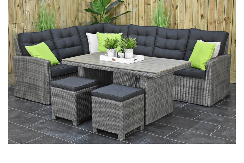 Denver Dining Loungeset - Natural Grey / Polywood