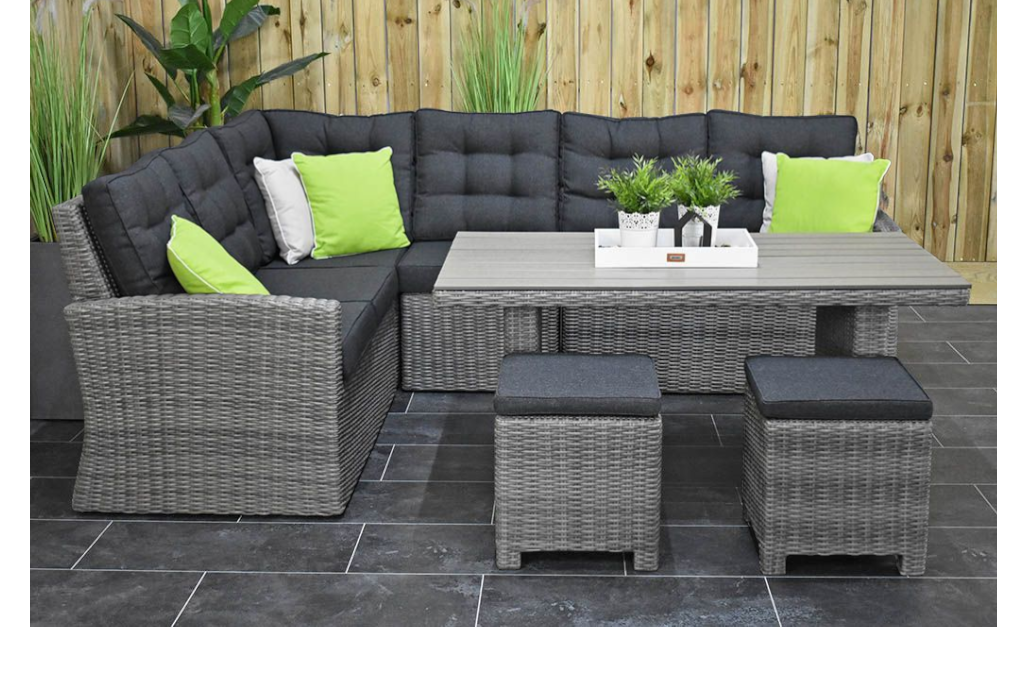 Denver Dining Loungeset - Natural Grey / Polywood