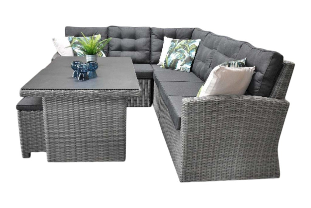Denver Dining Loungeset - Spraystone / Natural Grey