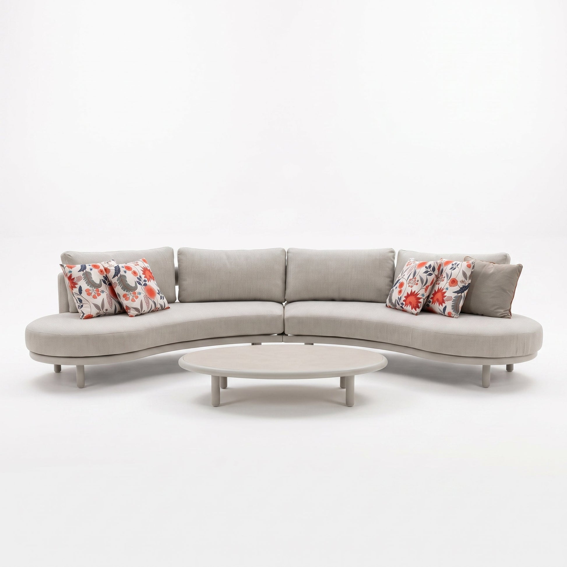 Elis Hoek Loungeset - Beige in een sfeervolle tuin - Outnest tuinmeubelen